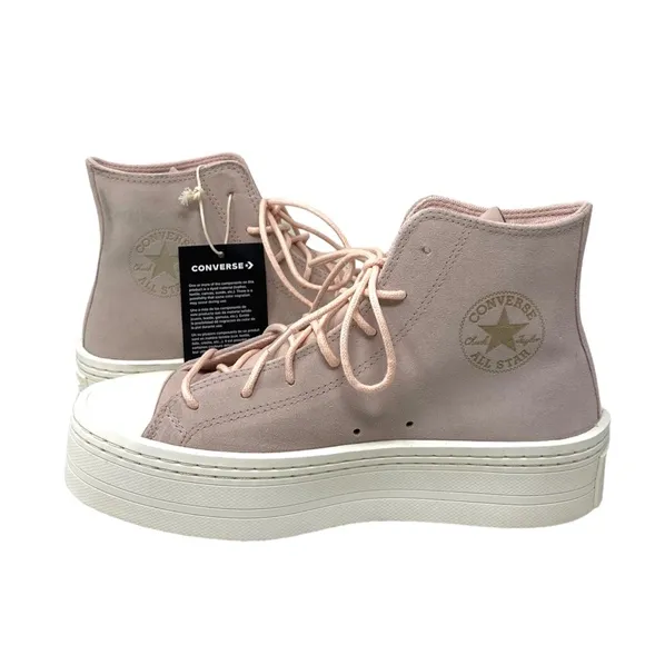 Converse Chuck Taylor Modern Lift Platform Casual Women Shoes Suede Pink A04663C