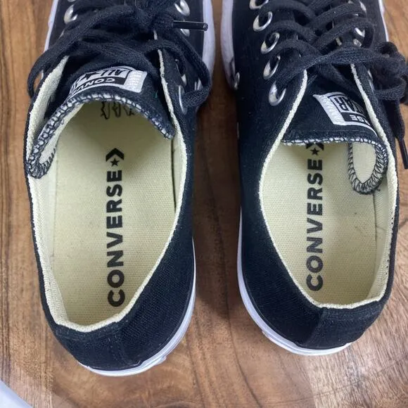 Converse Chuck Taylor Womens Black And White Size 7 Platform lift Low Top Shoes