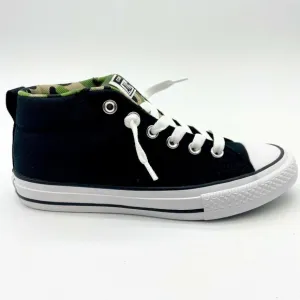 Converse CTAS Street Mid Black Khaki White Kids Casual Shoes 667212F