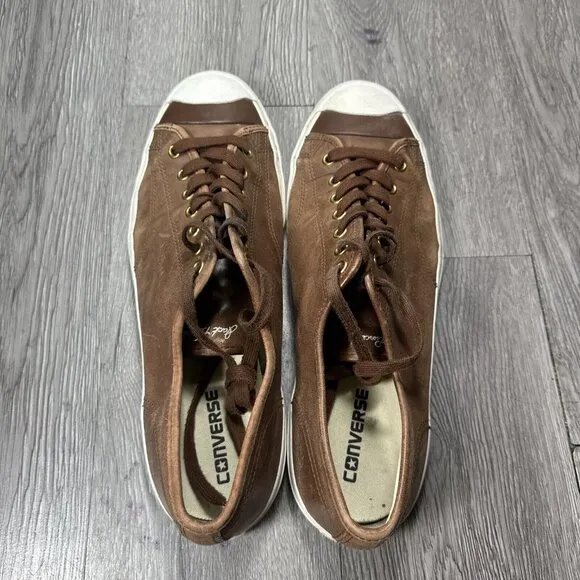 Converse Jack Purcell Men Shoes 12 Brown Sneaker Casual Leather 158664C