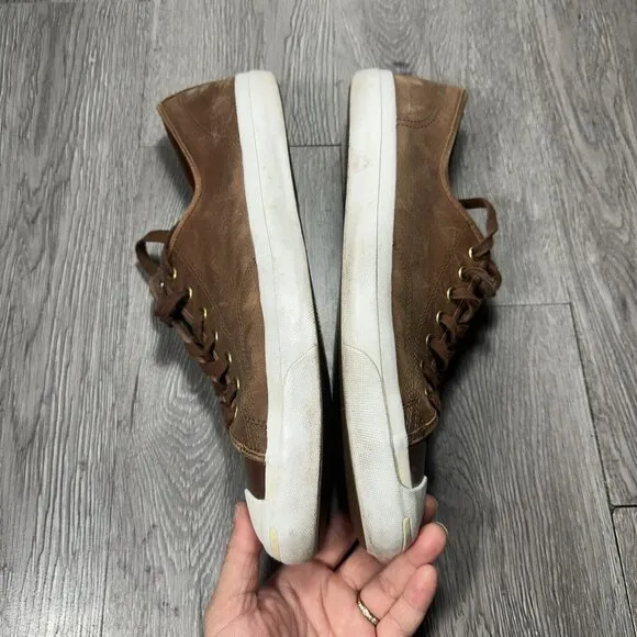 Converse Jack Purcell Men Shoes 12 Brown Sneaker Casual Leather 158664C