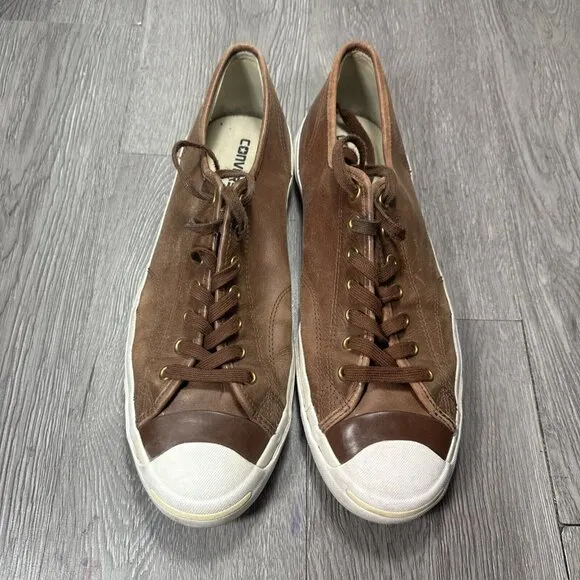 Converse Jack Purcell Men Shoes 12 Brown Sneaker Casual Leather 158664C