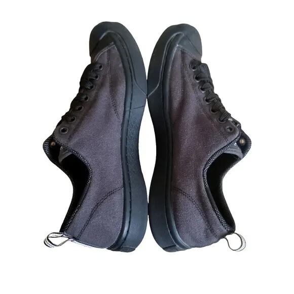 Converse Jack Purcell Men  SZ 9 Women 10.5 Black Leather Low Top Shoes Sneakers