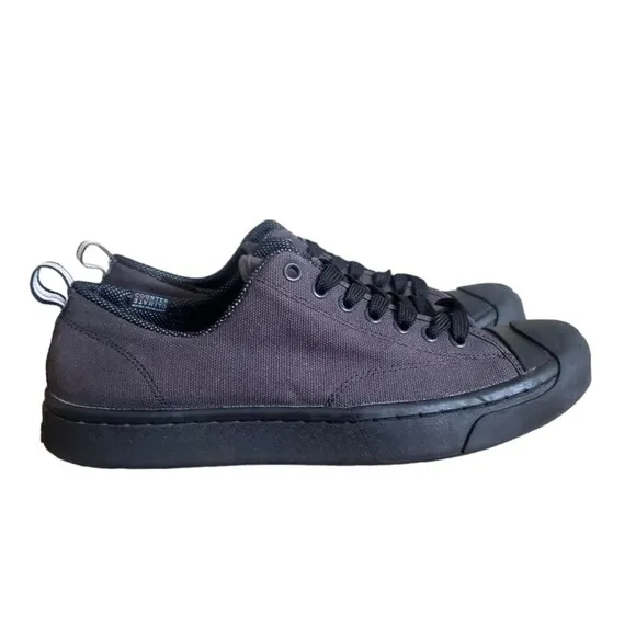Converse Jack Purcell Men  SZ 9 Women 10.5 Black Leather Low Top Shoes Sneakers