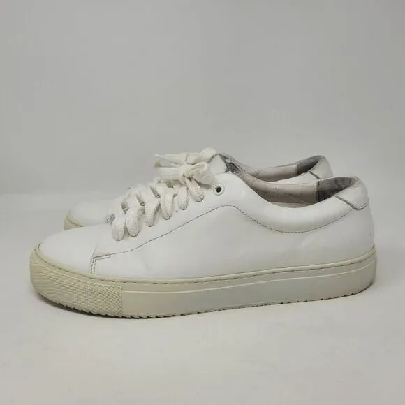 COS Shoes Mens 10 White Leather Casual Minimalist Basic Lace Up Sneakers Low Top