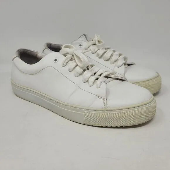 COS Shoes Mens 10 White Leather Casual Minimalist Basic Lace Up Sneakers Low Top