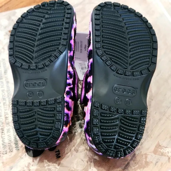 Crocs Kids' Purple Leopard Clogs