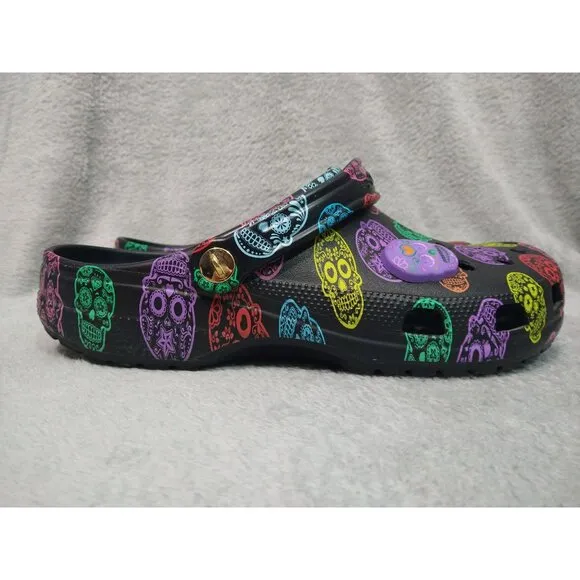 Crocs Shoes Mens 11 Bistro Day of the Dead Clog Skulls Rare Limited Edition
