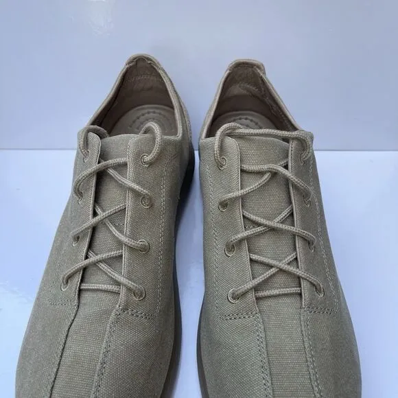 Crocs Venture Canvas Khaki Minimalist Oxford Lace Up Shoes Men's Size 12 NWOB