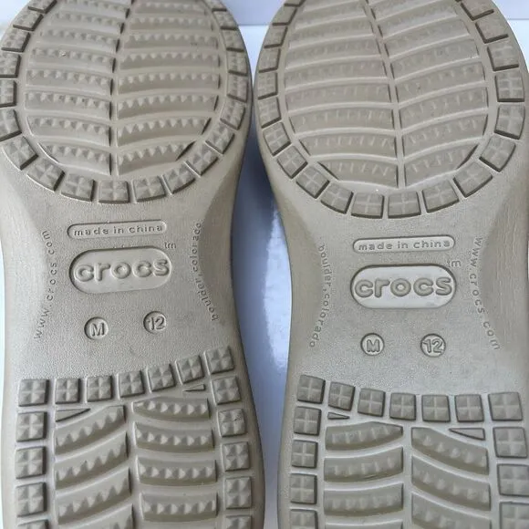 Crocs Venture Canvas Khaki Minimalist Oxford Lace Up Shoes Men's Size 12 NWOB
