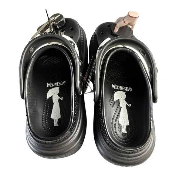 Crocs Wednesday Platform Clogs Size 8 Addams Family Chunky Shoes Goth Whimsigoth