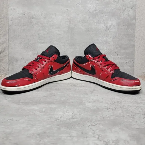 Custom Air Jordan 1 Retro Low Mens Size 10 Gym Red White Black Sneakers Shoes