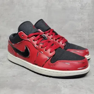 Custom Air Jordan 1 Retro Low Mens Size 10 Gym Red White Black Sneakers Shoes