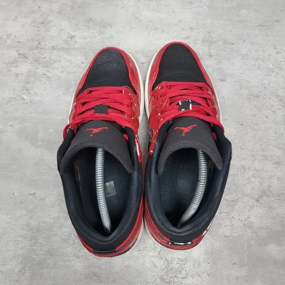 Custom Air Jordan 1 Retro Low Mens Size 10 Gym Red White Black Sneakers Shoes