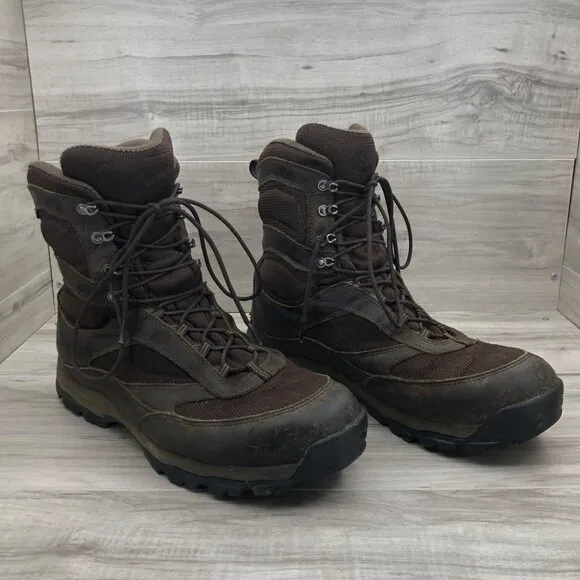 Danner Boots Mens 12 High Ground Brown Leather Lace Up Outdoor Shoes