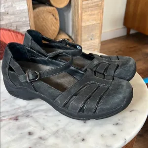 Dansko Black Strappy Mary Jane Shoes