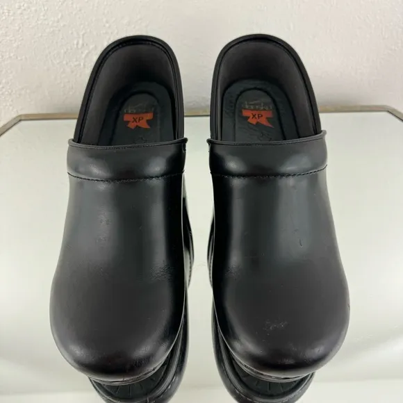 DANSKO Matte Black Leather Professional XP Waterproof Nurse Slip On Shoe Clog