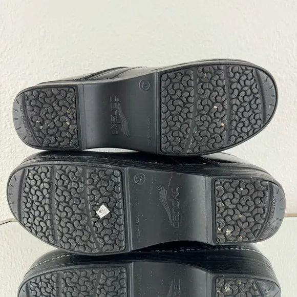 DANSKO Matte Black Leather Professional XP Waterproof Nurse Slip On Shoe Clog