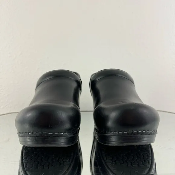 DANSKO Matte Black Leather Professional XP Waterproof Nurse Slip On Shoe Clog