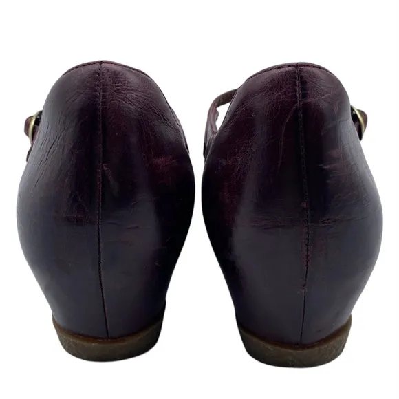 Dansko Womens Shoes Loralie Mary Janes Sz 8.5 Purple Leather Wedge Comfortable