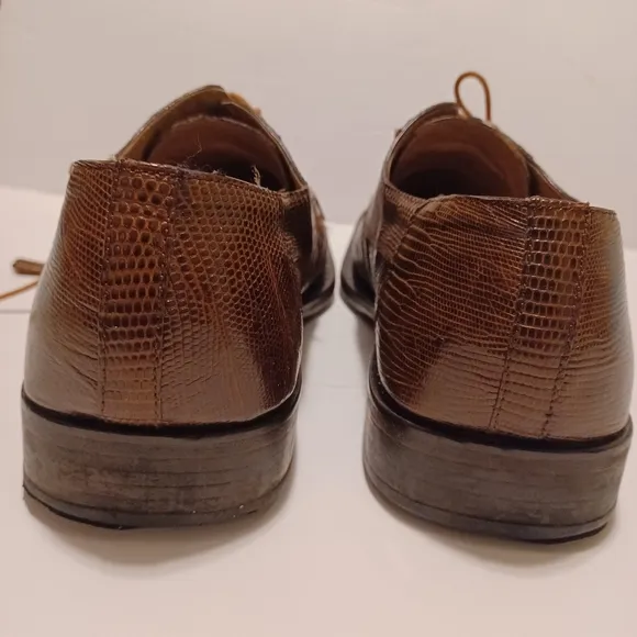 DAVID EDEN Men's Brown Leather Lace-up Dress Shoes.