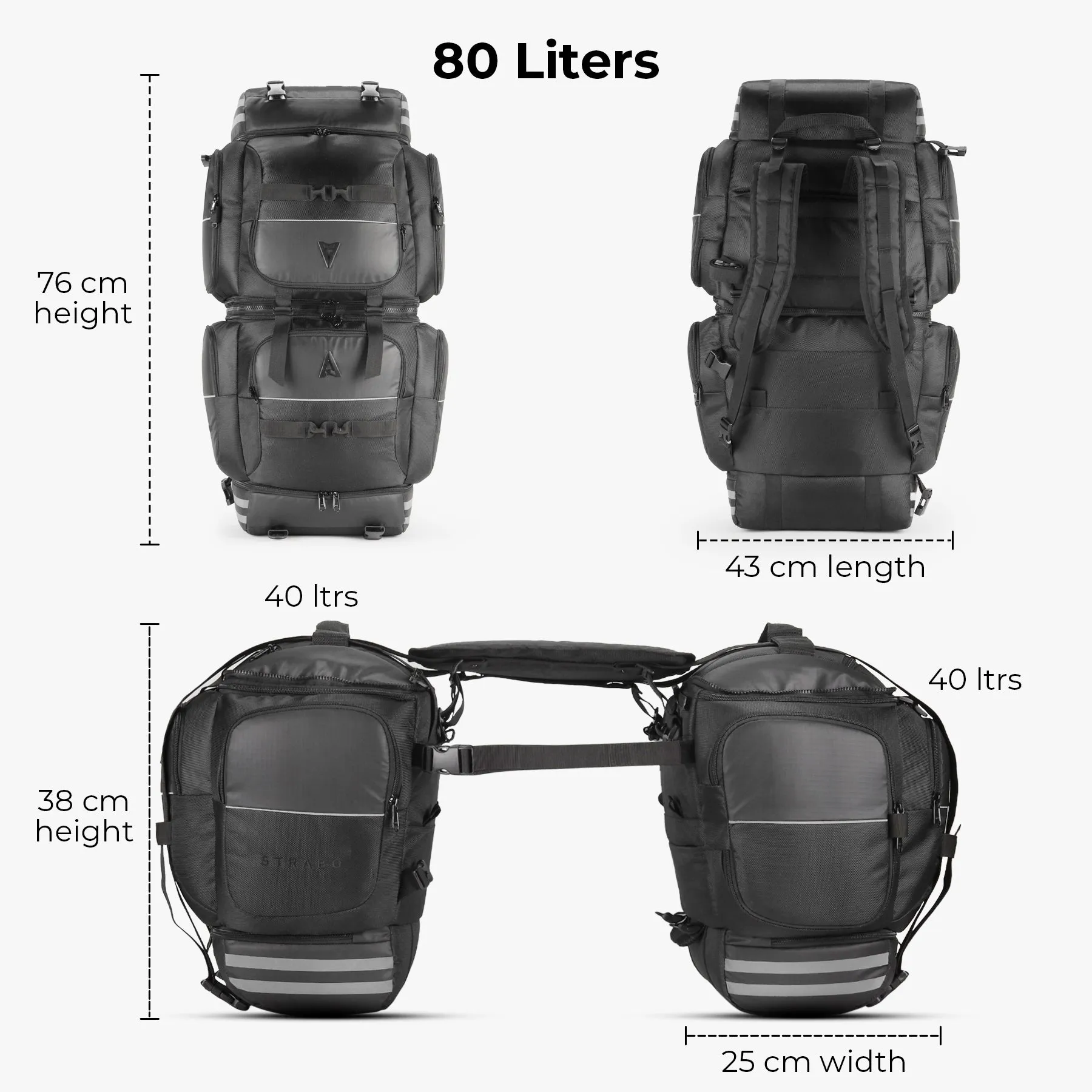 Daytona V2 Convertible Bike Saddle Bag / Trekking Bag