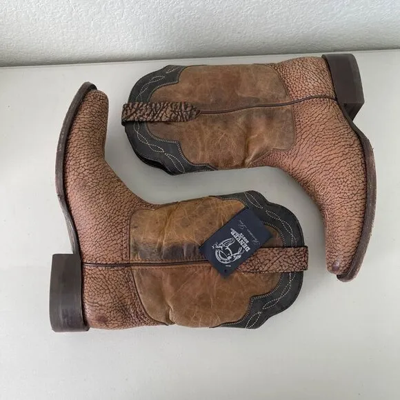 Denver Mountain Cow Pig Leather Western Cowboy Boots Shoes Mens size 8.5 EE