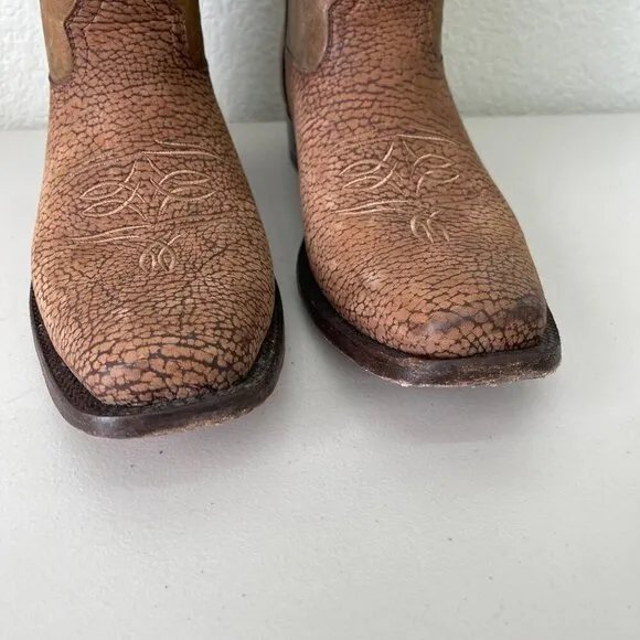 Denver Mountain Cow Pig Leather Western Cowboy Boots Shoes Mens size 8.5 EE