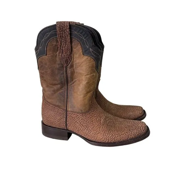 Denver Mountain Cow Pig Leather Western Cowboy Boots Shoes Mens size 8.5 EE