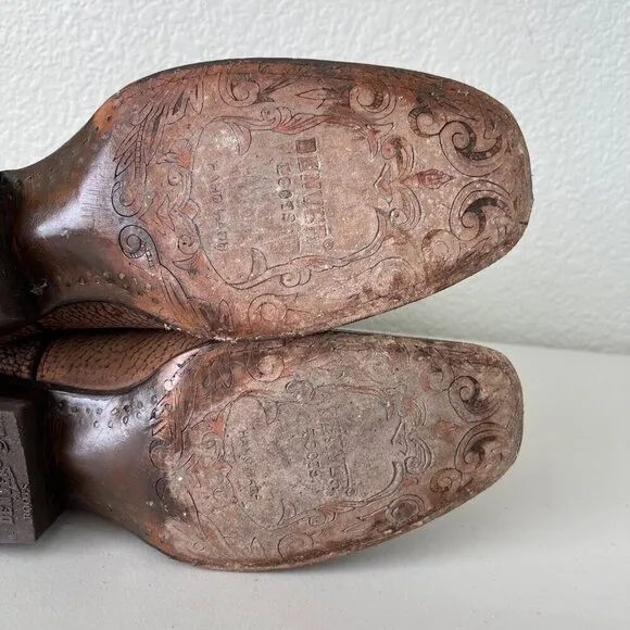 Denver Mountain Cow Pig Leather Western Cowboy Boots Shoes Mens size 8.5 EE