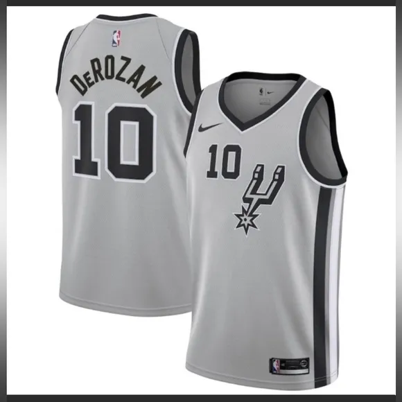 DeRozan 10 Basketball Jersey Nike Sleeveless Tank Shirt Gray Black Mens XL
