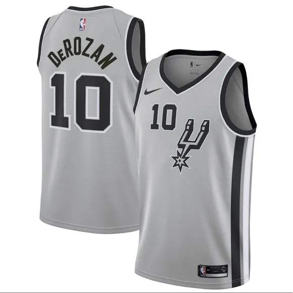 DeRozan 10 Basketball Jersey Nike Sleeveless Tank Shirt Gray Black Mens XL