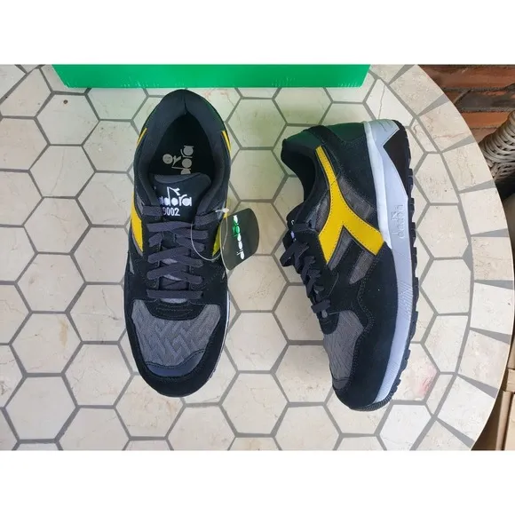 Diadora N9002 LUX Black Rich Gold Snakers 501.178351 Mens Size 9.5 NIB