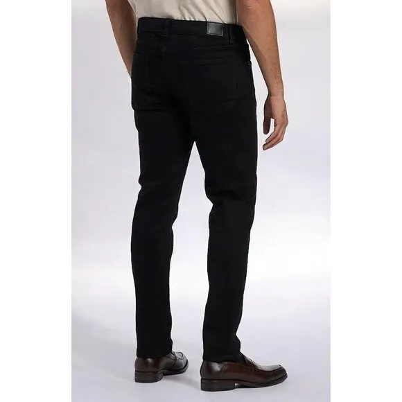 DKNY Mens Jet Black Bedford Stretch Slim Fit Denim 5 Pocket Jeans NEW 36 X 34