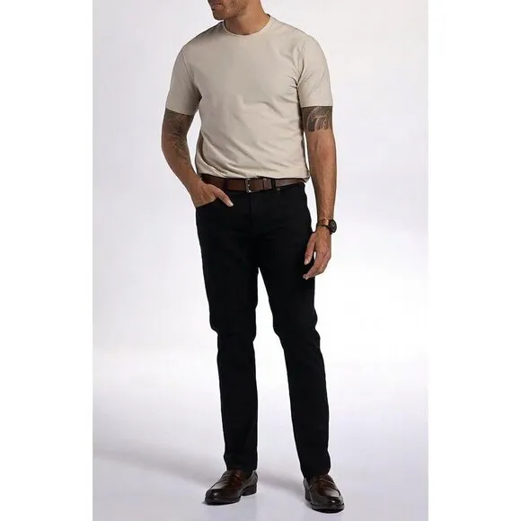 DKNY Mens Jet Black Bedford Stretch Slim Fit Denim 5 Pocket Jeans NEW 36 X 34