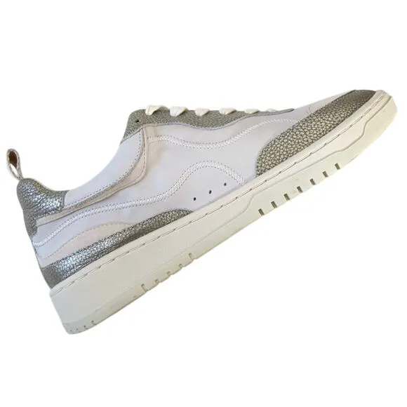 Dolce Vita Adella Sneakers Gold White Leather Shoes 7.5 NEW IN BOX