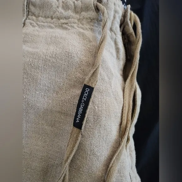 Dolce&amp;Gabbana Beige Linen Cargo Pants Size Mens US 40 IT Size 50 See Size Chart