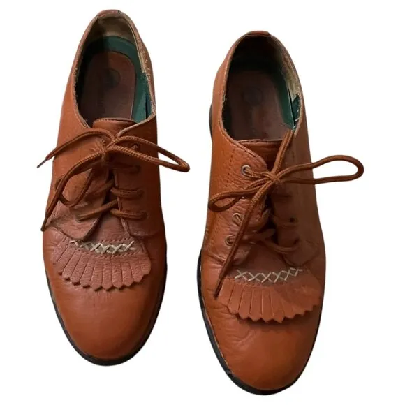 Double H Eque Flex Chestnut Kiltie Equestrian Leather Oxford Shoes Size 9