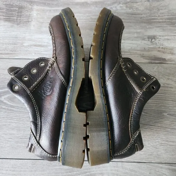 Dr Doc Martens Vtg Oxford Shoes Brown Leather Lace Mens 9 Platform 8A45 England