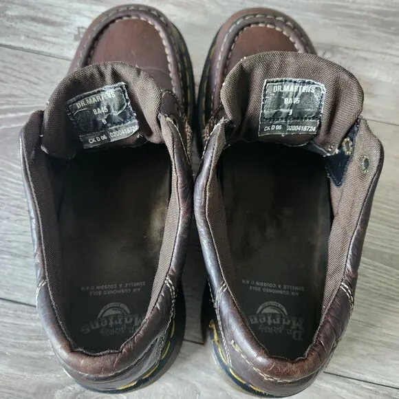 Dr Doc Martens Vtg Oxford Shoes Brown Leather Lace Mens 9 Platform 8A45 England