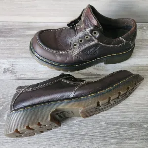 Dr Doc Martens Vtg Oxford Shoes Brown Leather Lace Mens 9 Platform 8A45 England