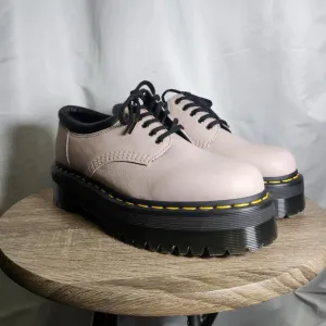 DR. MARTENS 8053 Leather Platform Casual Shoes Unisex Size M9/W10 Vintage Taupe