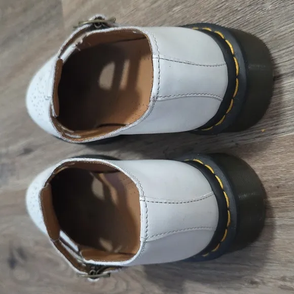 Dr. Martens 8065 White Mary-Jane Platform Oxford Loafer Shoes 7