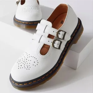 Dr. Martens 8065 White Mary-Jane Platform Oxford Loafer Shoes 7