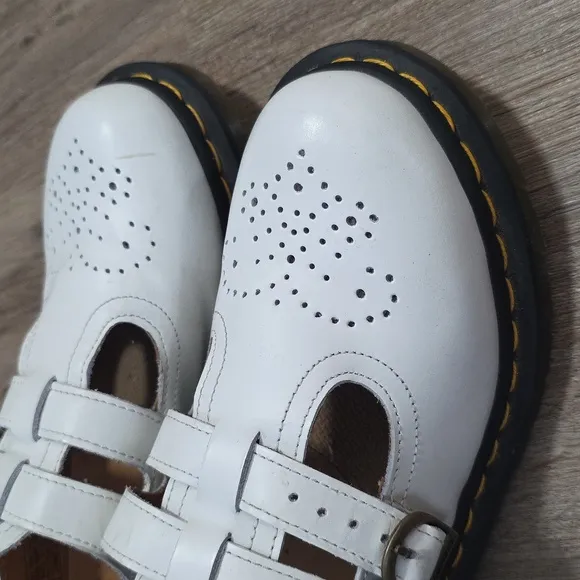 Dr. Martens 8065 White Mary-Jane Platform Oxford Loafer Shoes 7