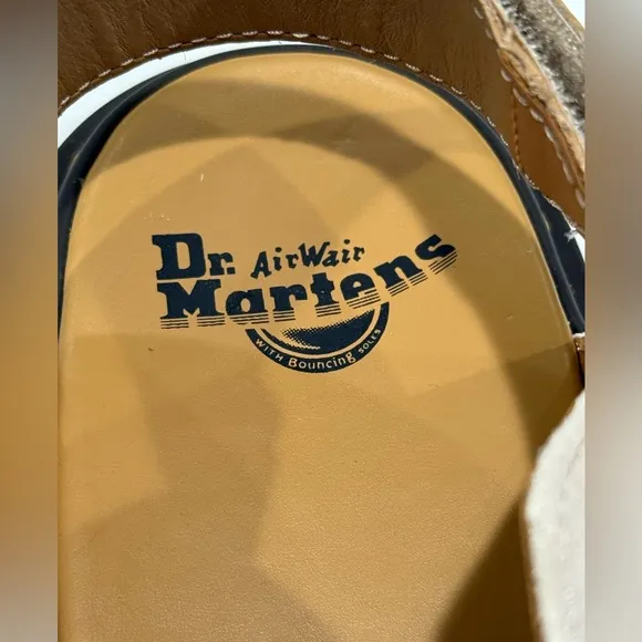 Dr. Martens Airwair Jorge II Suede Leather Pale Beige Sling Back Mules Sz 12 New