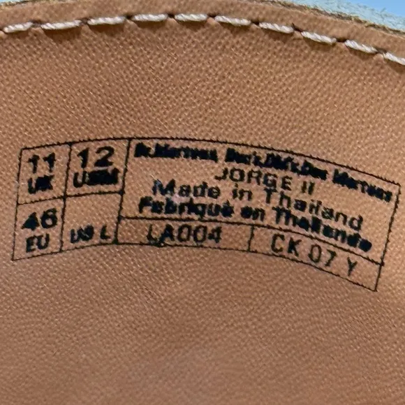 Dr. Martens Airwair Jorge II Suede Leather Pale Beige Sling Back Mules Sz 12 New