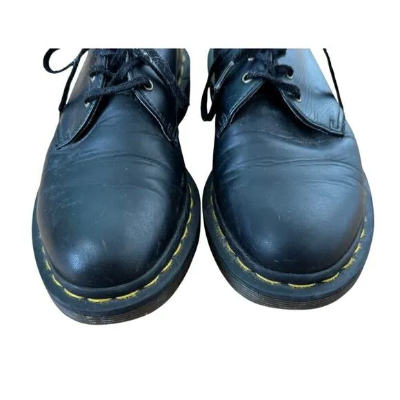 DR. MARTENS AirWair Unisex Vegan Black Oxford Shoes Air Cushion Men 7 Women 8