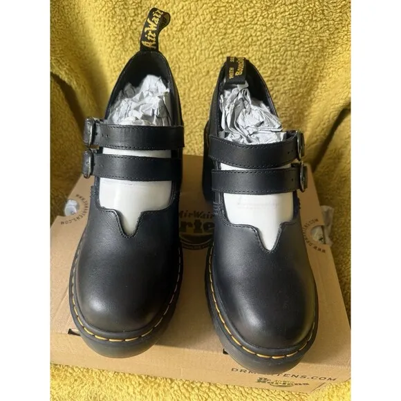 Dr. Martens Eviee Sendal Leather Heeled Women’s Chunky Platform Shoes Sz 9 Black