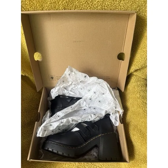 Dr. Martens Eviee Sendal Leather Heeled Women’s Chunky Platform Shoes Sz 9 Black